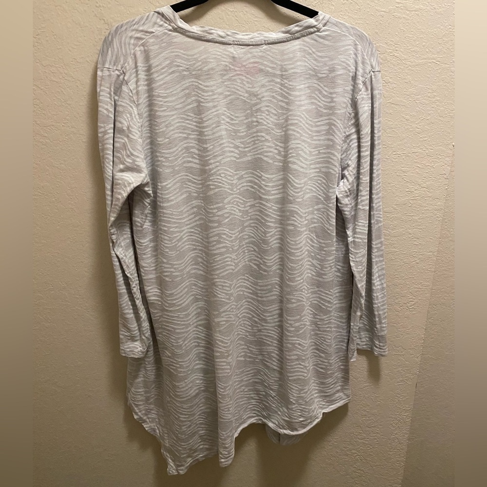 Fresh Produce Asymmetrical Lagenlook Grey & White Seashore Ella Tunic Size L New - Picture 6 of 8